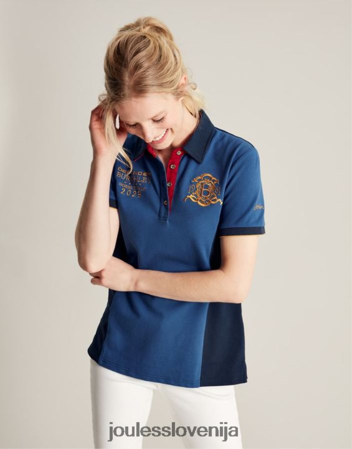 Joules oblačila ženske burghley polo majica NFBJ4H114 temno modra