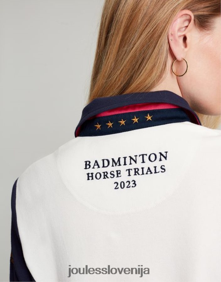 Joules oblačila ženske okrašena polo majica za badminton NFBJ4H75 krema