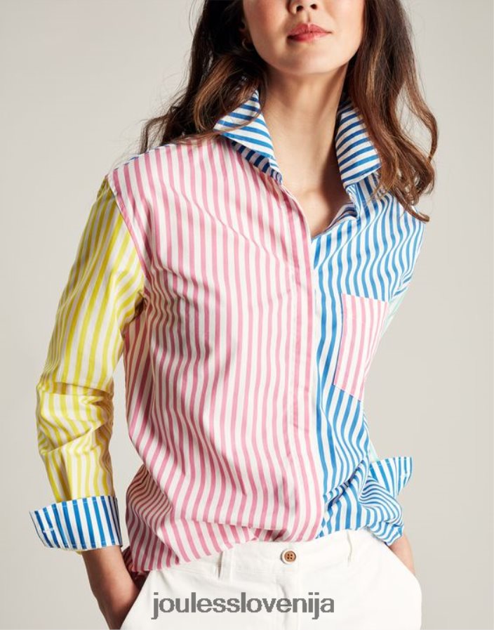 Joules oblačila ženske amilla majica s spuščenimi rameni NFBJ4H63 hotch potch stripe