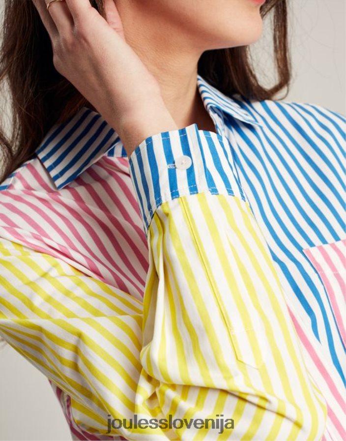 Joules oblačila ženske amilla majica s spuščenimi rameni NFBJ4H63 hotch potch stripe
