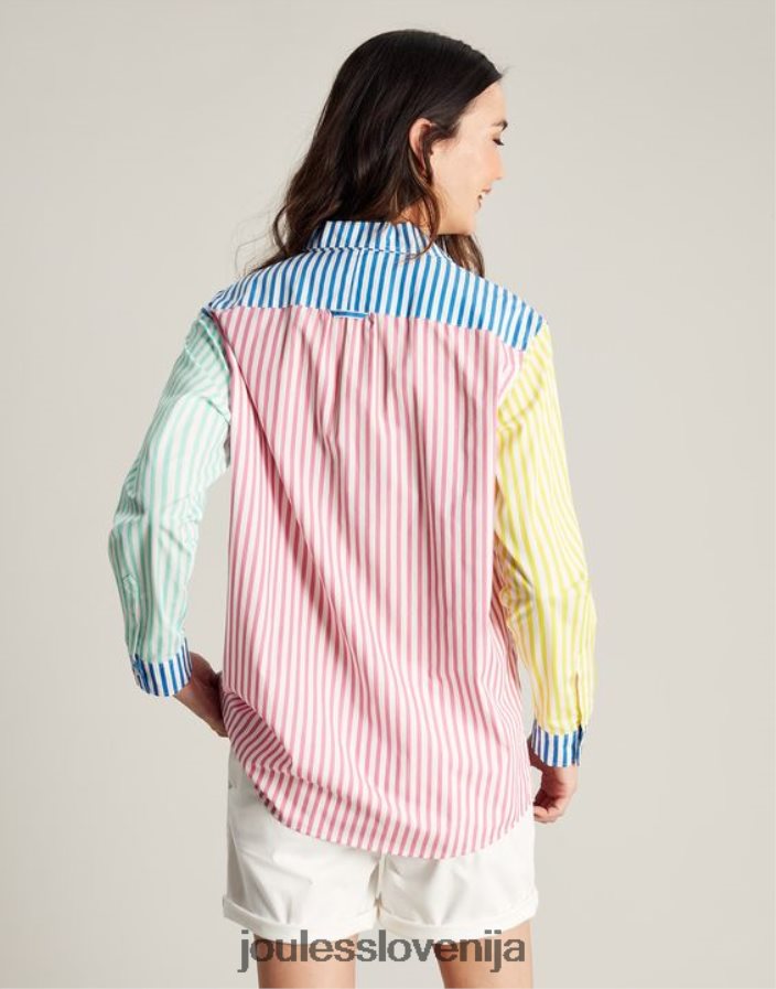 Joules oblačila ženske amilla majica s spuščenimi rameni NFBJ4H63 hotch potch stripe