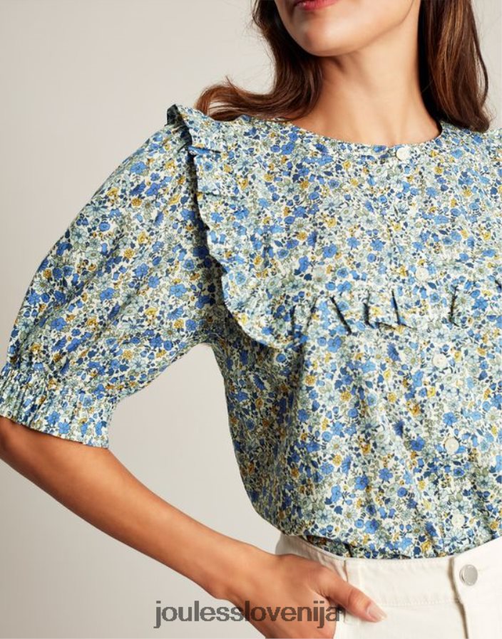 Joules oblačila ženske bluza z gumbom clarabelle NFBJ4H99 ditsy