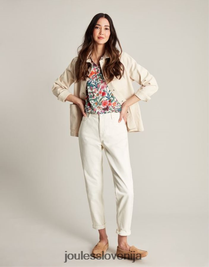 Joules oblačila ženske alice denim jakna NFBJ4H45 ekru