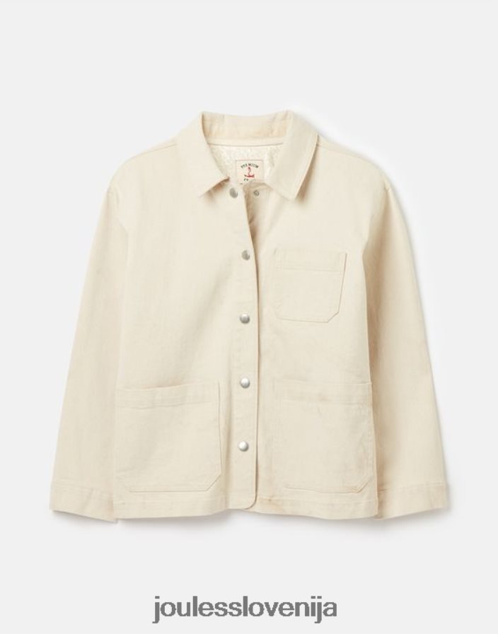 Joules oblačila ženske alice denim jakna NFBJ4H45 ekru