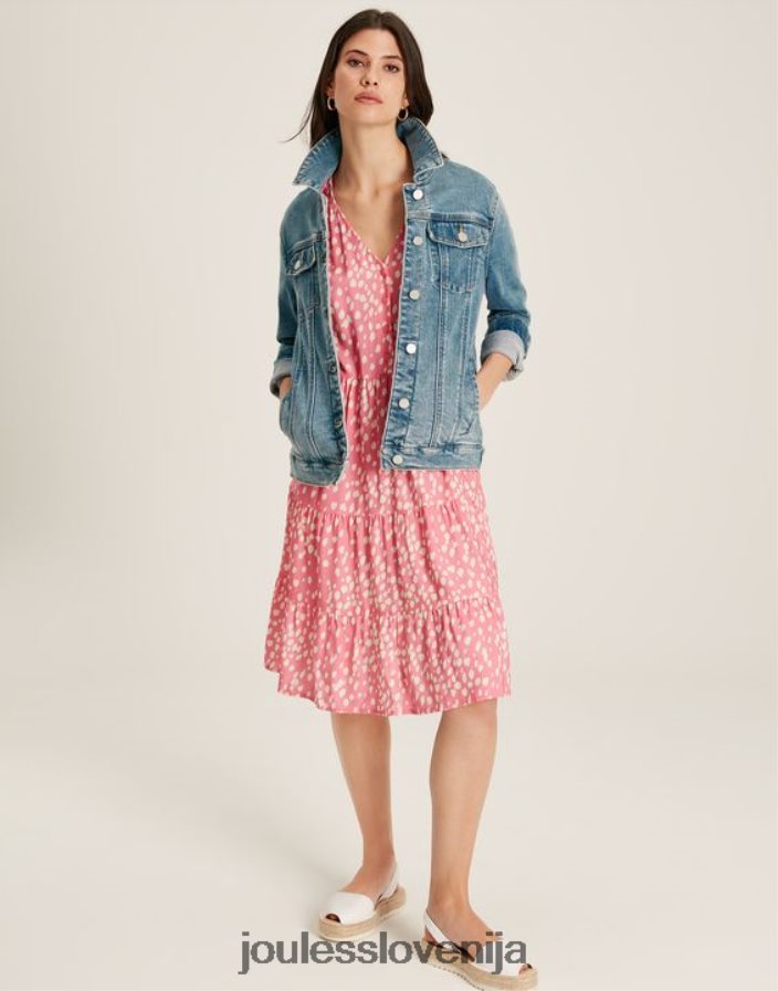 Joules oblačila ženske arkley sproščena denim jakna NFBJ4H24 svetlo modra