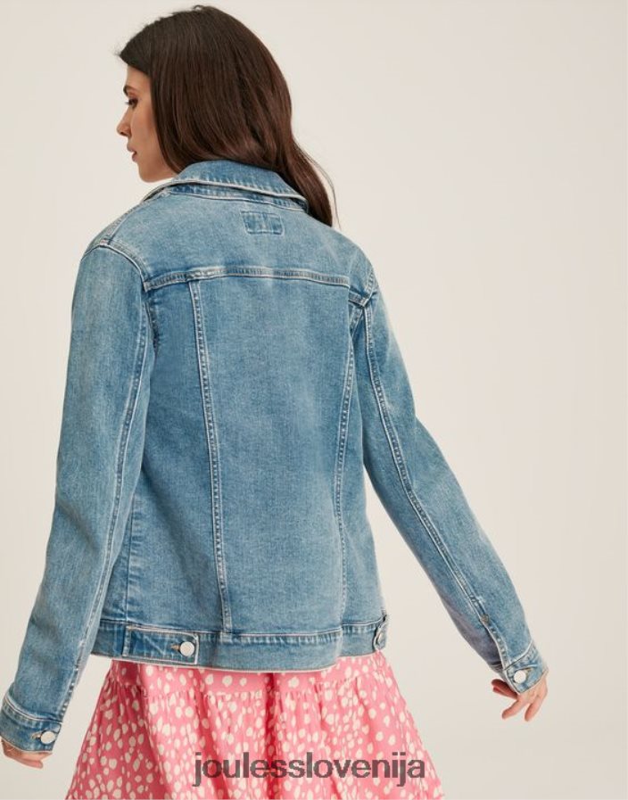 Joules oblačila ženske arkley sproščena denim jakna NFBJ4H24 svetlo modra