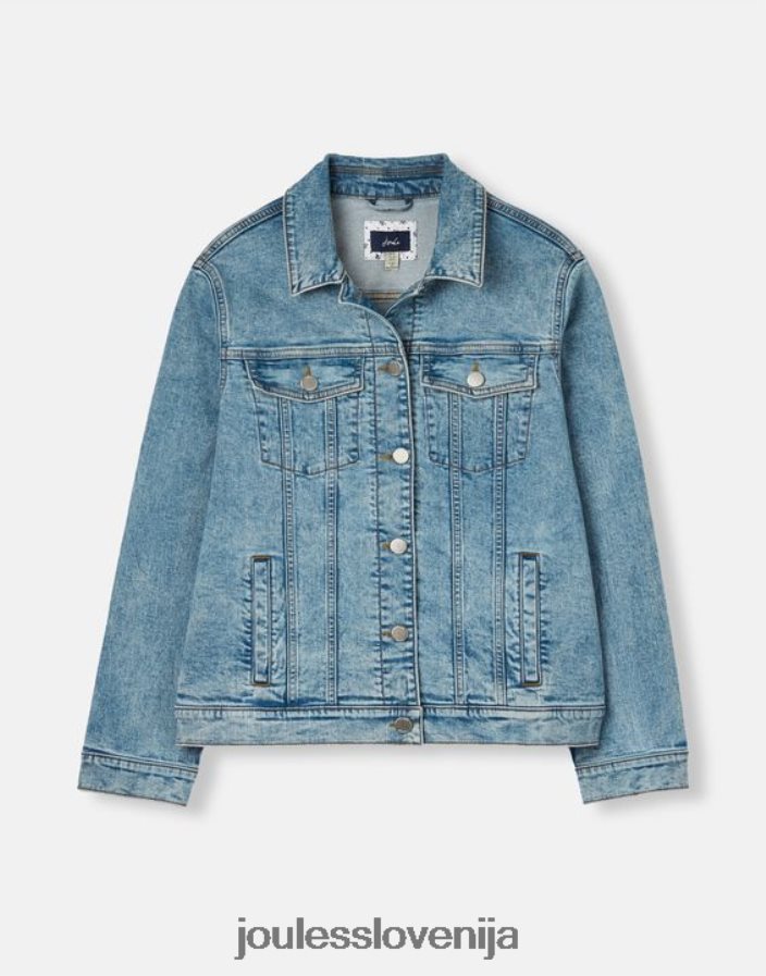 Joules oblačila ženske arkley sproščena denim jakna NFBJ4H24 svetlo modra
