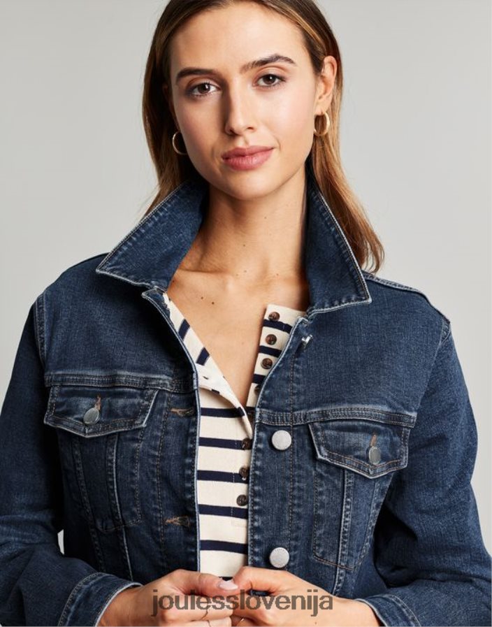 Joules oblačila ženske arkley sproščena denim jakna NFBJ4H57 indigo